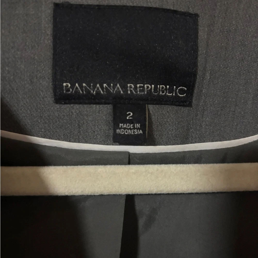 Banana Republic Gray Ruffle-Sleeve Zip Jacket Sz 2 - Picture 2 of 6